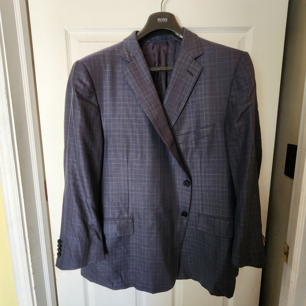 Ermenegildo Zegna Purple Checkered Jacket 68c